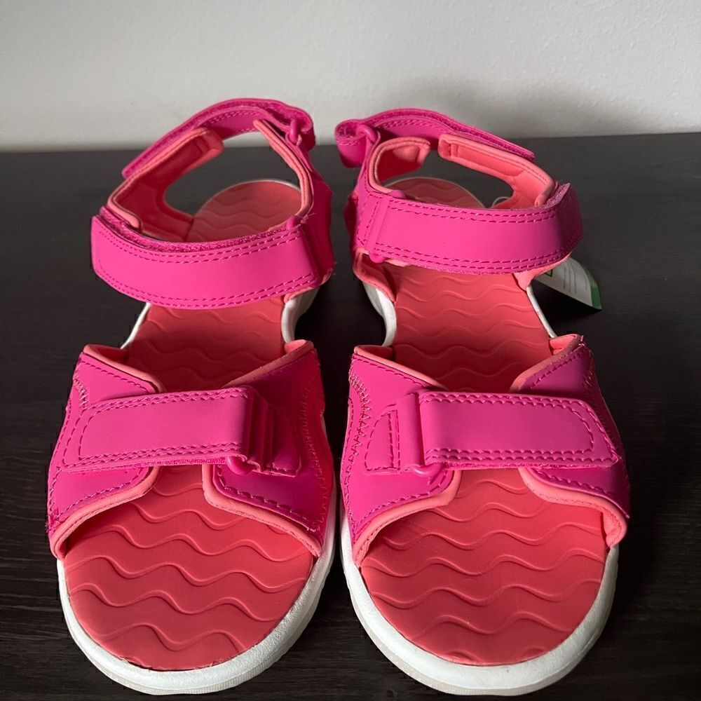 NWT Lands End Action Sandals Girls Youth Pink Kids agion Adjustable Straps